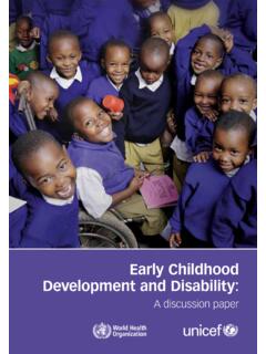 Early Childhood Development and Disability