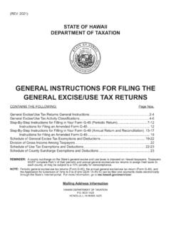 GENERAL INSTRUCTIONS FOR FILING THE GENERAL …