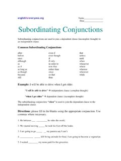 englishforeveryone.org Subordinating Conjunctions