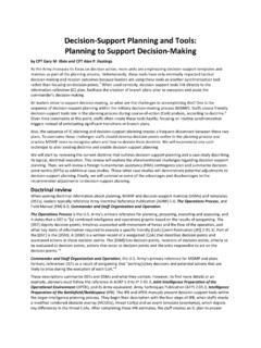 Decision-Support Planning and Tools: Planning to Support ...
