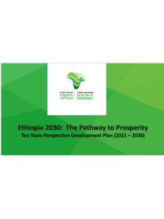 Ethiopia 2030: The Pathway to Prosperity
