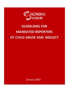 Guidelines for Mandated Reporters of Child Abuse and Neglect