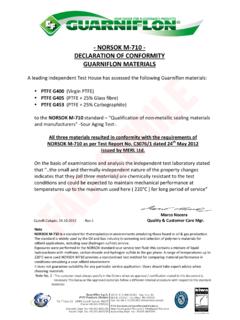 DECLARATION - NORSOK M-710 - PTFE materials - …
