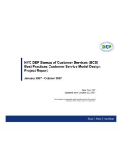 NYC DEP Bureau of Customer Services (BCS) Best Practices ...