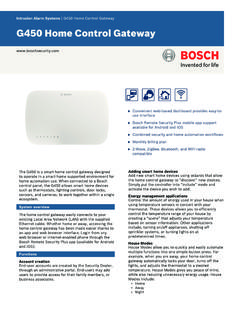 G450 Home Control Gateway - Bosch Security