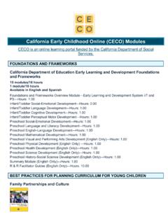 California Early Childhood Online hours