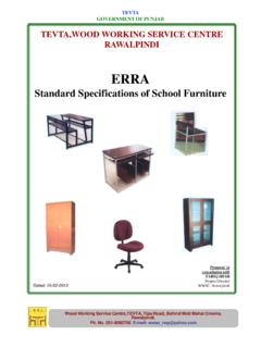 Standard Specifications of School Furniture