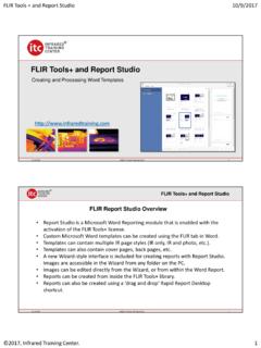 FLIR Tools+ and Report Studio