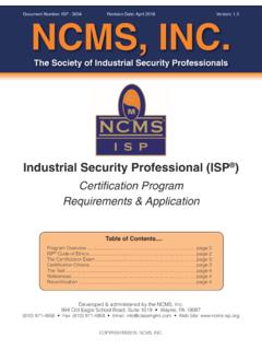 Document Number: ISP - NCMS, Inc.