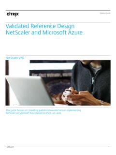 Validated Reference Design NetScaler and Microsoft Azure