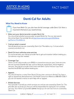 Denti-Cal for Adults - JUSTICE IN AGING