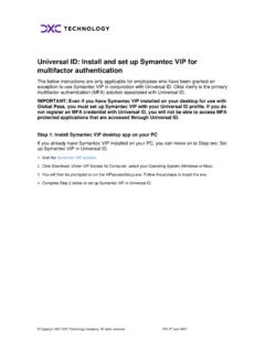 Universal ID: Install and set up Symantec VIP for ... - DXC
