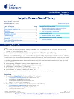Negative Pressure Wound Therapy - UHCprovider.com