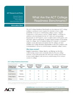 What Are the ACT College Readiness Benchmarks?