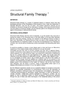 Structural family therapy - Center for Family Based Training