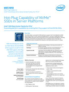 Intel&#174; Hot-Plug Capability of NVMe SSDs in Server Platforms