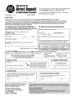Sign-Up Form for Direct Deposit You Go of Federal Benefit ...