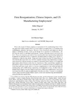 Firm Reorganization, Chinese Imports, and US …