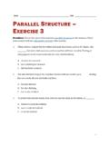 Parallel Structure – Exercise 3