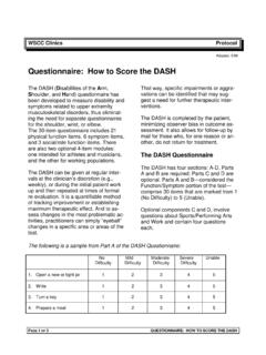 Questionnaire: How to Score the DASH - Wing FTP Server