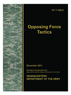 Opposing Force Tactics - United States Army