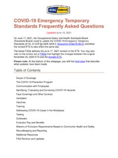 COVID-19 Emergency Temporary Standards Frequently Asked ...