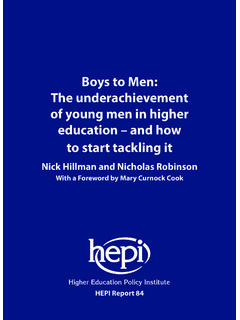Boys to Men: The underachievement of young men in …