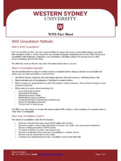 WHS Consultation Methods - Western Sydney