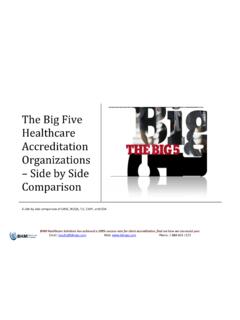 The Big Five Healthcare Accreditation Organizations – Side ...