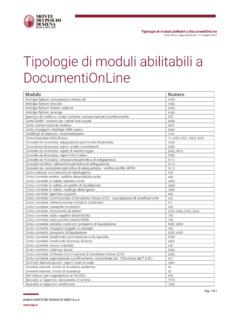 Tipologie di moduli abilitabili a DocumentiOnLine