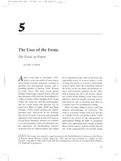 The Uses of the Erotic - SAGE Publications Ltd