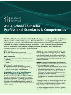 ASCA School Counselor Professional Standards &amp; …