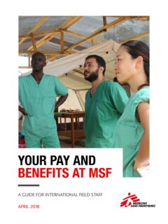 YOUR PAY AND BENEFITS AT MSF