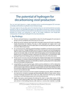 The potential of hydrogen for decarbonising steel production