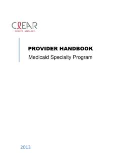 PROVIDER HANDBOOK - Clear Health Alliance - …