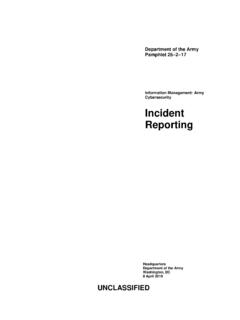 Incident Reporting - United States Army