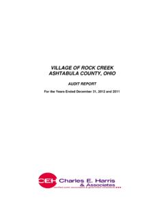 VILLAGE OF ROCK CREEK ASHTABULA COUNTY, OHIO