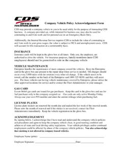 Company Vehicle Policy Acknowledgement Form