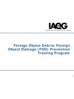 Foreign Object Debris/Foreign Object Damage (FOD ...