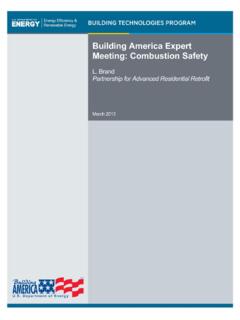 Building America Expert Meeting: Combustion Safety