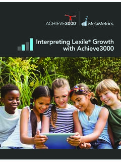 Interpreting Lexile Growth with Achieve3000 - MetaMetrics Inc.