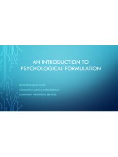 An introduction to psychological formulation - bild