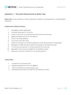 Appendix A | Document Requirements by Entity Type