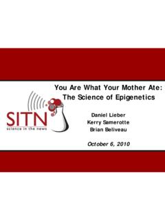 You Are What Your Mother Ate: The Science of Epigenetics