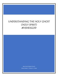understanding the holy ghost (Holy Spirit) - New Psalmist