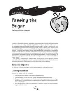 Passing the Sugar - Planet Health