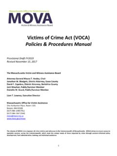 Federal Victims of Crime Act (VOCA) - mass.gov