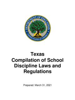Texas Compilation of School Discipline Laws and Regulations