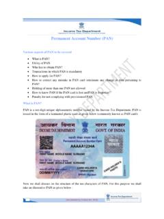 Permanent Account Number (PAN) - Central Board of Direct ...