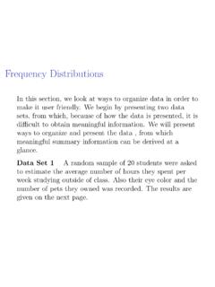 Frequency Distributions - University of Notre Dame